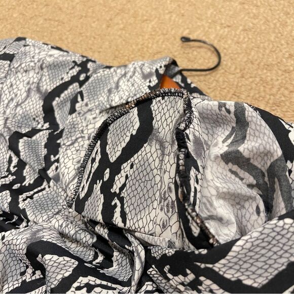 Vintage Snake Print Blazer Grey Black - Picture 9 of 9